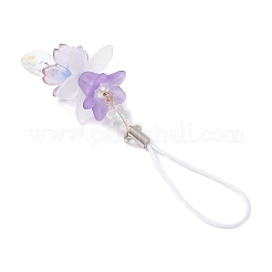 4Pcs Glass & Arcylic Flower Pendant Decorations&nbsp;HJEW-TA00432