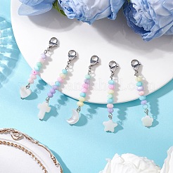 5Pcs Dyed Natural Freshwater Shell Bead Pendant Decoration&nbsp;HJEW-JM03186