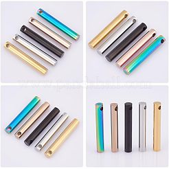 10Pcs 5 Colors 304 Stainless Steel Pendants&nbsp;STAS-UN0039-54