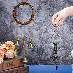 2Pcs 2 Style Rattan & Alloy Witch Bells for Door Knob&nbsp;AJEW-GF0008-21