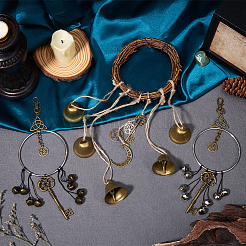 Rattan & Iron Witch Bells for Door Knob for Protection&nbsp;AJEW-CN0002-54