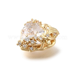 Brass Micro Pave Cubic Zirconia Pendants&nbsp;LS-KK-U061-03G