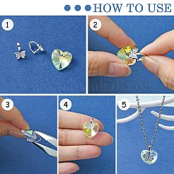 Anti-Tarnish Rhodium Plated 925 Sterling Silver Micro Pave Cubic Zirconia Pendant Bails&nbsp;STER-P034-13P