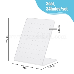 Frosted Slant Back Acrylic Earring Display Stands&nbsp;EDIS-WH0030-16