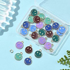 24Pcs 6 Colors Alloy Enamel Charms&nbsp;ENAM-FP0001-65