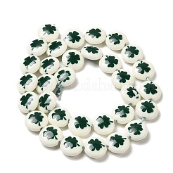 Printed Synthetic White Jade Beads Strands&nbsp;G-P507-15B