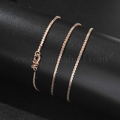 1.5mm Rack Plating Brass Serpentine Chain Necklaces for Women Men&nbsp;MAK-L044-12RG