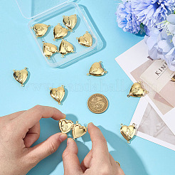 12Pcs Brass Heart Locket Connector Charms&nbsp;KK-MA0001-02