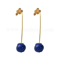 Fruit Brass Resin Stud Earrings&nbsp;EJEW-A140-03B-G