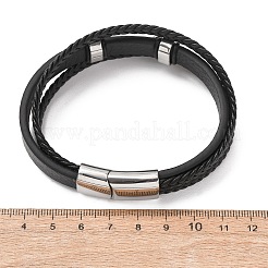 Natural Quartz Crystal & Braided Microfiber Leather Multi-strand Bracelets for Women Men&nbsp;GG-CBAEA55-01E