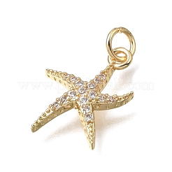 Brass Micro Pave Clear Cubic Zirconia Pendants&nbsp;KK-D110-06G