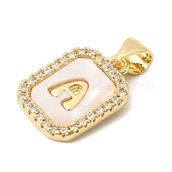 Brass Micro Pave Clear Cubic Zirconia Pendants&nbsp;KK-Z150-02G