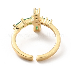 Rhinestone Cross Open Cuff Ring&nbsp;RJEW-M142-07G