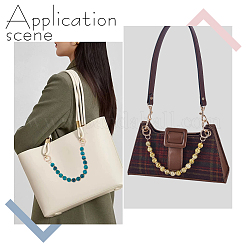 2Pcs 2 Colors 14mm Round Resin Imitation Gemstone Beaded Bag Decorative Chains&nbsp;PURS-GA0001-01