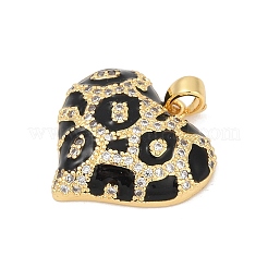 Brass Micro Pave Clear Cubic Zirconia Pendants&nbsp;X-KK-R221-01G-01