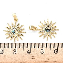 Brass Micro Pave Cubic Zirconia Pendants&nbsp;KK-D502-22G