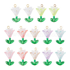 Transparent Acrylic Flower Pendants&nbsp;PALLOY-TADJ00011
