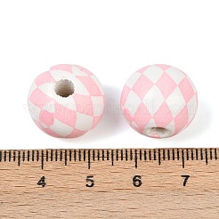 Christmas Printed Schima Wood European Beads&nbsp;WOOD-I015-01G