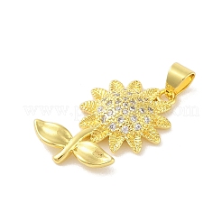 Rack Plating Brass Micro Pave Cubic Zirconia Pendants&nbsp;KK-S380-29G-01