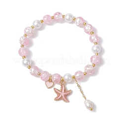 2Pcs 2 Color Glass Round Beaded Stretch Bracelets Set&nbsp;BJEW-JB09752