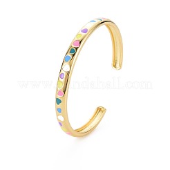 Heart Enamel Cuff Bangle&nbsp;BJEW-S141-08