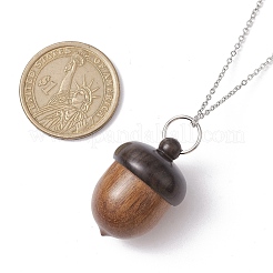 Acorns Disconnectable Wood Pendant Necklaces&nbsp;NJEW-JN04625-01