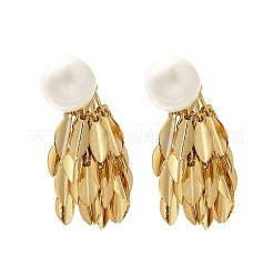 Brass Leaf Stud Earrings&nbsp;LS-EJEW-A121-11G