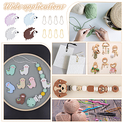 DIY Hedgehog Silicone Beads Knitting Needle Protectors/Knitting Needle Stoppers with Stitch Markerss&nbsp;IFIN-NB0001-57