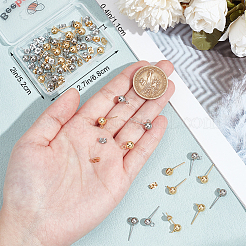 40Pcs 2 Styles 304 Stainless Steel Round Ball Post Stud Earring Findings&nbsp;STAS-BBC0004-79