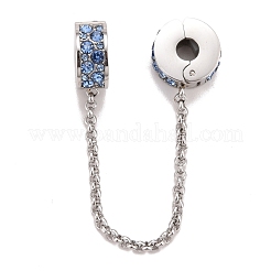 304 Stainless Steel Flat Round Safety Chain Clip Lock Stopper Charms&nbsp;STAS-C047-08P