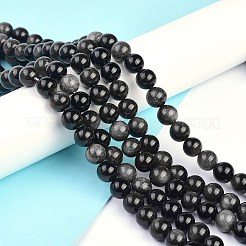 Natural Silver Obsidian Beads Strands&nbsp;X-G-D083-01B