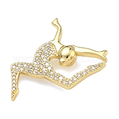 Brass Micro Pave Clear Cubic Zirconia Charms&nbsp;KK-B170-12G