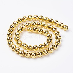 Non-magnetic Synthetic Hematite Bead Strands&nbsp;G-P262-26-8mm-G