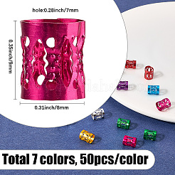 350Pcs 7 Colors Aluminum Dreadlocks Beads Hair Decoration&nbsp;ALUM-SC0001-11