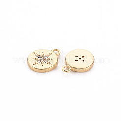 Brass Micro Pave Clear Cubic Zirconia Charms&nbsp;X-KK-S356-458-NF