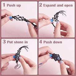 4Pcs  Macrame Fringe Braided Keychain&nbsp;AJEW-SW00014-05
