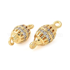 Brass Micro Pave Cubic Zirconia Connector Charms&nbsp;KK-U056-25G