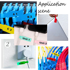 20 Sheets 10 Colors PVC Self-Adhesive Identification Cable Label Pasters&nbsp;DIY-CP0007-31