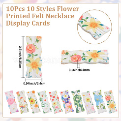 10Pcs 10 Styles Flower Printed Felt Necklace Display Cards&nbsp;DIY-SC0033-86A