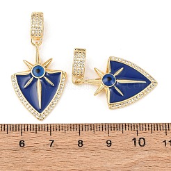 Brass Micro Pave Clear Cubic Zirconia Enamel Pendants&nbsp;KK-G543-11G-03