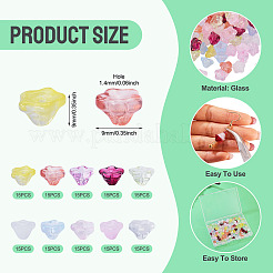 150Pcs 10 Colors Baking Paint Transparent Glass Beads&nbsp;GLAA-TA0004-37