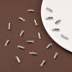 Tarnish Resistant 201 Stainless Steel Fold Over Crimp Cord Ends&nbsp;STAS-R055-07