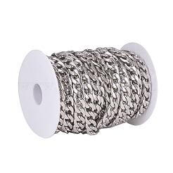 Tarnish Resistant 304 Stainless Steel Cuban Link Chains&nbsp;CHS-E018-14P