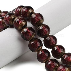 Handmade Gold Sand Lampwork Beads Strands&nbsp;LAMP-P062-01B