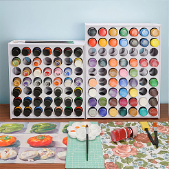 49-Hole Plastic Paint Organizer Stands&nbsp;ODIS-WH0038-132