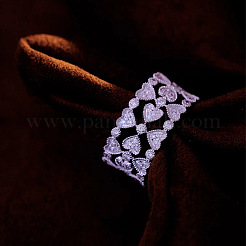 Brass Micro Pave Cubic Zirconia Finger Rings for Women&nbsp;WGB475B-01