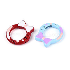 Spray Painted Alloy Spring Gate Rings&nbsp;PALLOY-T092-77