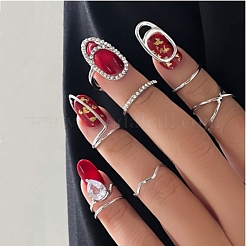 7Pcs Alloy AFingernail Rings&nbsp;RJEW-D114-01P