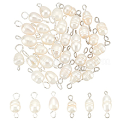 30Pcs 2 Styles Natural Cultured Freshwater Pearl Bead Links Connectors&nbsp;FIND-PH0021-35