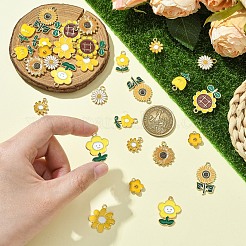30Pcs 10 Styles Alloy Enamel Pendants&nbsp;ENAM-YW0005-36